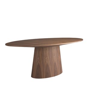 Dining table oval wooden walnut-veneered - Table by Angel Cerdá