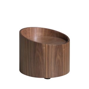 Bedside table noche round in wood walnut - Side table by Angel Cerdá