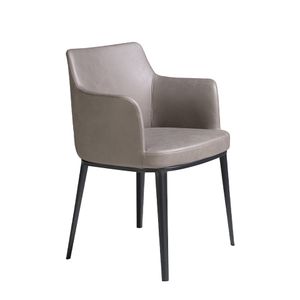 Chair dining upholstered in fabric and frame steel black. - Chair by Angel Cerdá