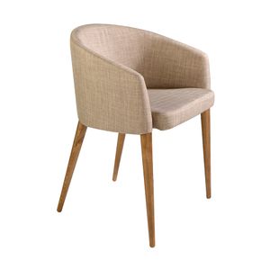 Chair upholstered in fabric with legs wooden walnut - Chair by Angel Cerdá