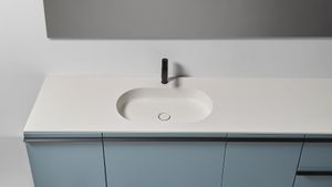 Nuvola sink integrated in the top - Washbasin cabinet by Antoniolupi
