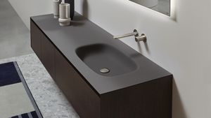 Nuvola sink integrated in the top - Washbasin cabinet by Antoniolupi