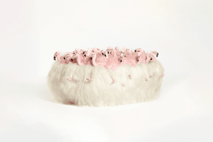 Pouf Xl Flamingo Fluffy Ball - Pouf by APcollection srl