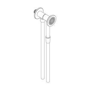 Set doccia con presa acqua e supporto a pressione per doccetta tonda ø 60 mm - Shower by AQUAELITE