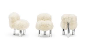 Botolo chromed - High version in fur new 2026 - Chair by Arflex