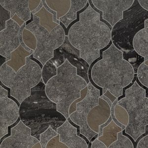 Lola By Lori Weitzner Waterjet Mosaic Mixed Finish Tailored To - Floor tile-stone by Artistictile