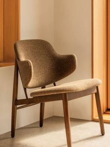 The Penguin Wooden Lounge Chair, Upholstered - Styling by Audo Copenhagen