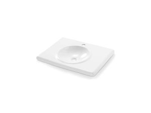 Luna - Rectangular Semi-Recessed Wall Hung Basin - Washbasin by Bathco