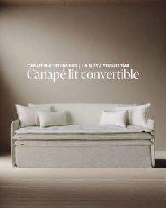 Canapé lit convertible Mille Et Une Nuit 200 cm en lin Bliss craie - Sofa by Bérengère Leroy