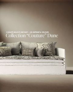Canapé Mille Et Une Nuit 250 cm Collection « Couture » lin Dune - Sofa by Bérengère Leroy