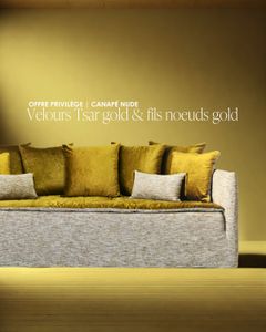 Canapé Nude 230 cm velours Tsar gold et chiné Swing - Sofa by Bérengère Leroy