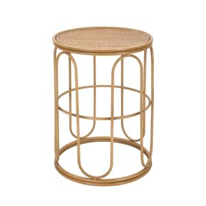tavolino basso rotondo in metallo e rattan 55x40x40cm Samui - Coffee table by BICA S.p.A
