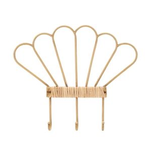Appendiabiti da parete in metallo e rattan 3 ganci Panama - Furniture accessories by BICA S.p.A