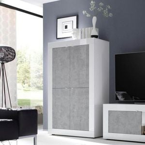Credenza cucina madia soggiorno 4 ante bianco lucido cemento Novia BC Basic - wardrobe by BICA S.p.A