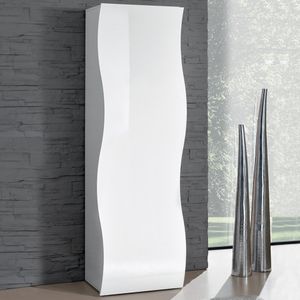 Armadio design mensola e asta appendiabiti bianco lucido Onda Wardrobe - wardrobe by BICA S.p.A