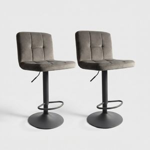 Set 2 sgabelli girevoli in velluto regolabili Eclisse - Stool by BICA S.p.A