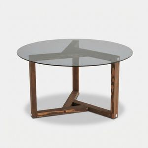 Tavolino da salotto in vetro temperato e legno di pino Miro - Coffee table by BICA S.p.A