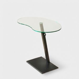 Tavolino da salotto in vetro temperato con base metallica Fagioli - Coffee table by BICA S.p.A