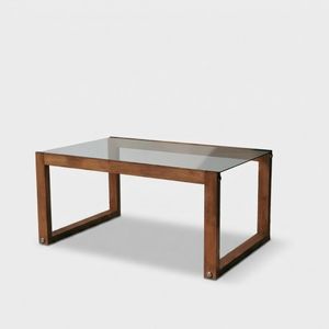 Tavolino da salotto in legno massello e vetro Via - Coffee table by BICA S.p.A