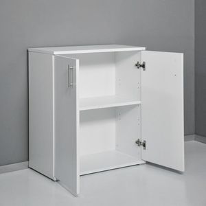 Armadio multiuso 2 vani soggiorno ufficio moderno bianco KimSpace 2WP - wardrobe by BICA S.p.A