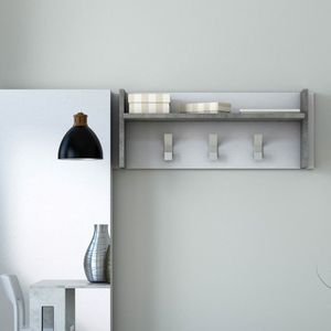 Appendiabiti da parete ingresso 3 ganci ripiano grigio bianco - Furniture accessories by BICA S.p.A