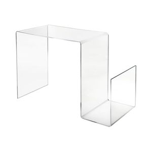 Tavolino in plexiglass di design trasparente con portariviste S-Table - Coffee table by BICA S.p.A