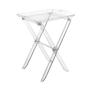 Tavolino pieghevole trasparente con piano vassoio portavivande Plié - Coffee table by BICA S.p.A