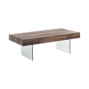 Tavolino da salotto moderno in legno con gambe in vetro 110x60cm Manhattan - Coffee table by BICA S.p.A