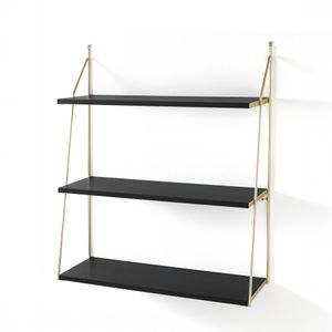 Mensola da parete moderna nera con struttura oro Charles Big Black - Furniture accessories by BICA S.p.A