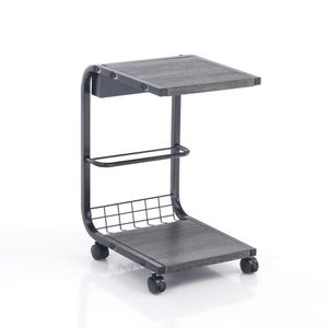 Tavolo da divano laterale multifunzionale su ruote con ripiani Elgin - Desk by BICA S.p.A