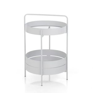 Tavolino da salotto tondo in vetro e acciaio 2 ripiani Atlas - Coffee table by BICA S.p.A