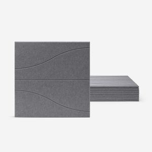 Set 8 pannelli fonoassorbenti di design 60x60 in poliestere grigio Zarbi-GC - Paneling by BICA S.p.A