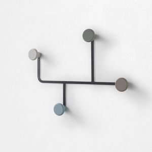 Appendiabiti da muro in metallo stile moderno con 4 ganci Hook - Furniture accessories by BICA S.p.A