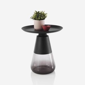Tavolino basso da salotto rotondo in vetro e metallo Elios 50 - Coffee table by BICA S.p.A
