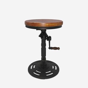 Sgabello vintage da bar industriale regolabile con manovella Zunor - Stool by BICA S.p.A