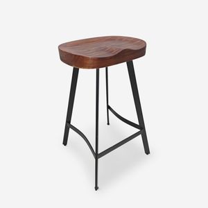 Sgabello industriale in legno e metallo vintage per penisola cucina Lumax - Stool by BICA S.p.A