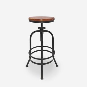 Sgabello da bar vintage industriale regolabile con poggiapiedi Klom - Stool by BICA S.p.A