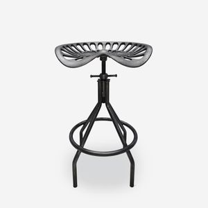 Sgabello in metallo nero stile vintage industriale regolabile Latas - Stool by BICA S.p.A
