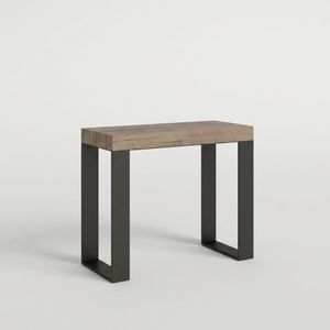 Consolle design moderno allungabile 90x40-300cm legno metallo Tecno Oak - Accessories by BICA S.p.A