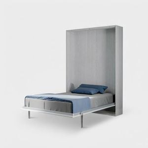 Letto a scomparsa a una piazza e mezza 120x190cm armadio bianco Kentaro - Bed by BICA S.p.A