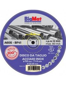 BIGMAT DISCO DA TAGLIO Pro ACCIAIO INOX 115x1 mm - Door by BigMat