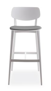 DOLL 555 - High beech stool with integrated cushion - Stool by Billiani