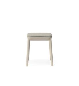 DRUM 073 - Contemporary style low beech barstool with integrated cushion - Stool by Billiani