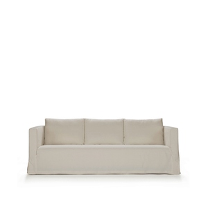 FRANK - 3 seater chenille sofa with castors - Sofa by Blasco
