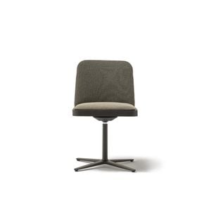 URMUS Chair with Wooden Base Accent and Flat Swivel Base - Armchair by Blasco&Vila