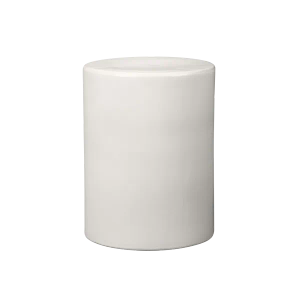 TORU Ceramic Stool Lily White, cylindrical, unique, modern - Stool by Blomus