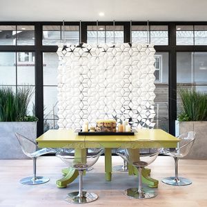 Facet hanging room divider 204 x 226cm in White - Paneling by Bloomming