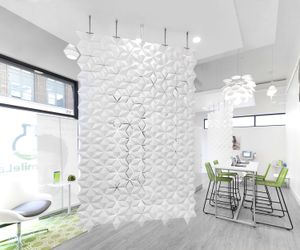 Facet hanging room divider 170 x 265cm in White - Screens by Bloomming