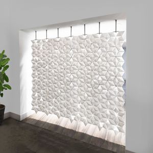 Facet hanging room divider 238 x 207cm in White - Screens by Bloomming