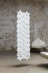Facet hanging room divider 68 x 217cm in White - Screens by Bloomming